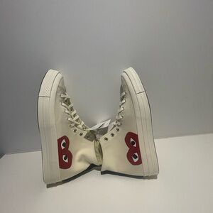 Converse x Comme des Garçons PLAY Chuck 70 High Top in Cream size 10 men’s